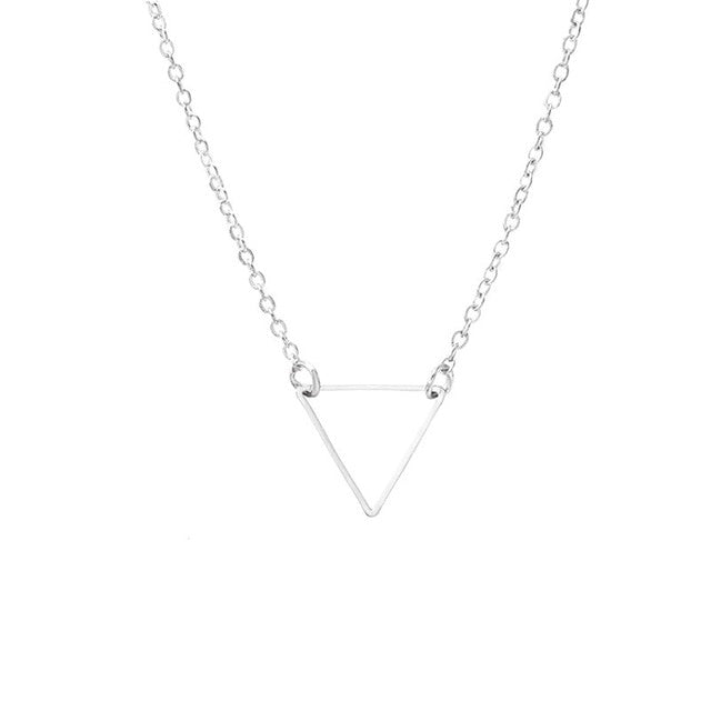 Gold and Silver Triangle Pendant Necklace